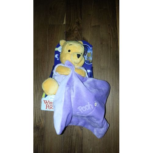 Doudou Winnie Disney Nicotoy Sidj Brille Dans La Nuit Pooh Abeille Mouchoir Mauve Pyjama