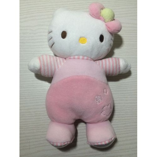 Doudou Chat Hello Kitty Rose Blanc Grelot