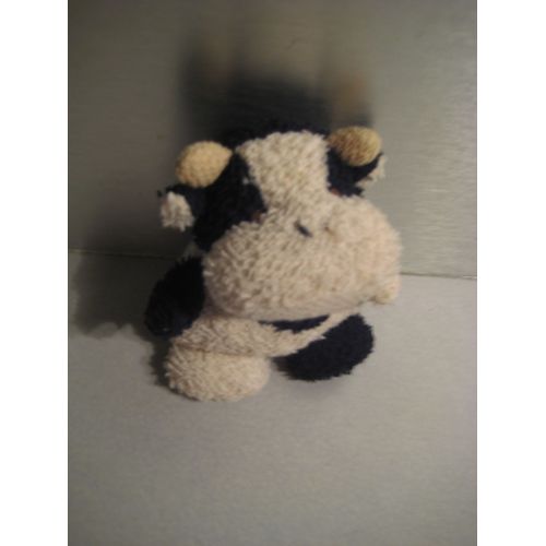 Doudou Peluche Vache Noir & Blanc Nounours 12 Cm
