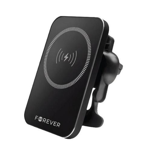 Airventholder&charger Support Voiture Extra Fort Chargeur Wifi 15w Universel Forever Noir