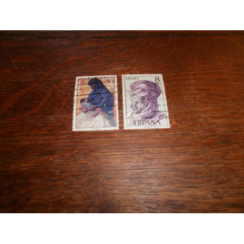 Sahara Espagnol 2 Timbres Oblitérés