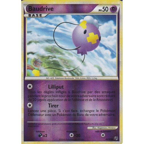 Carte Pokemon - Baudrive - 46/90 - Holo Reverse - H.S Indomptable -