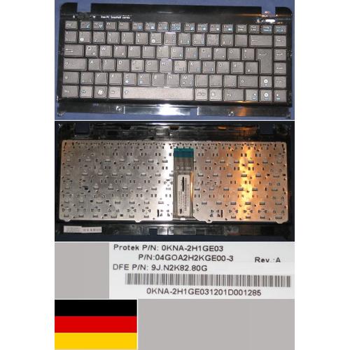 Clavier Qwertz Allemand / German Pour ASUS 1201HA-B 1201HAB 1201HA Series, Noir / Black, Noir-frame, Model: 0KNA-2H1GE03, P/N: 04GOA2H2KGE00-3, 9J.N2K82.80G