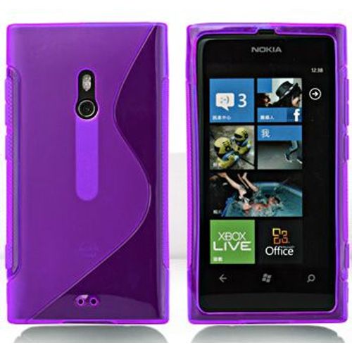 Nokia Lumia 800 : Coque Silicone Gel Tpu Etui Housse Motif Ligne S S-Line Vague Couleur  Mauve