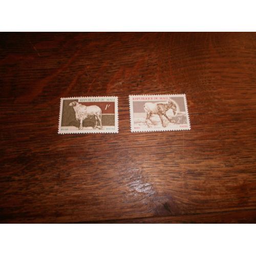 Mali : Timbres N° 124 Et 125 (Animaux). 1969.