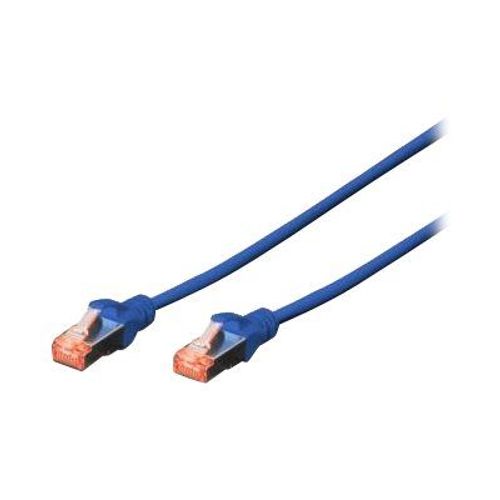 DIGITUS - Cordon de raccordement - RJ-45 (M) pour RJ-45 (M) - 10 m - SFTP - CAT 6 - démarré, sans halogène, sans crochet - bleu, RAL 5017