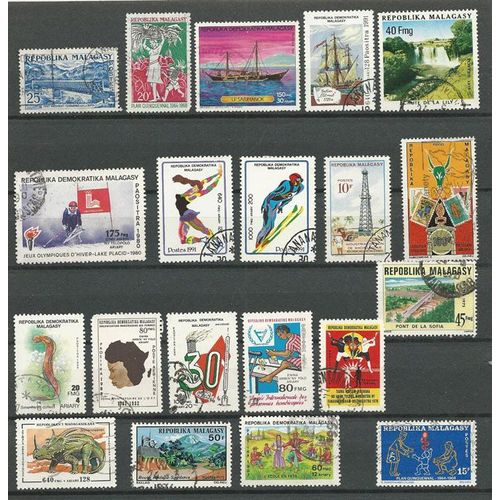 Madagascar - Lot Timbres Divers (1).