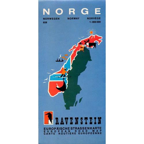 Norge  858 Carte De Norvège 1:800 000