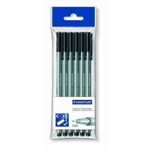 Staedtler - Triplus - Blister De 6 Feutres Fins - Noir