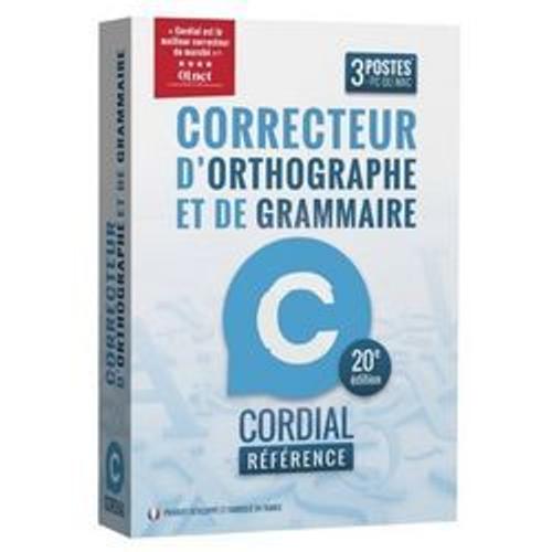 Synapse Cordial 20 Référence - Correcteur D'orthographe Et De Grammaire (Français, Windows) - 3 Postes