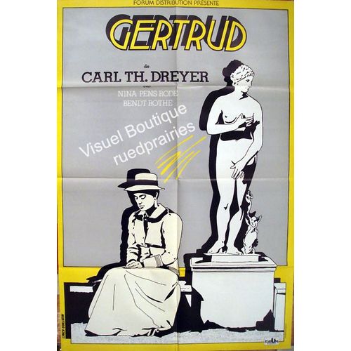 Gertrud - Véritable Affiche De Cinema Pliée - Format 78x117 Cm -  De Carl Theodor Dreyer Avec Nina Pens Rode, Bendt Rothe, Ebbe Rode, Baard Owe - 1964 Reedition