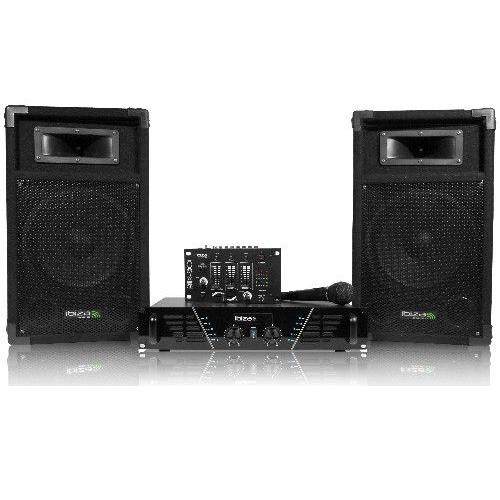 Pack sono IBIZA DJ300N 480W + table de mixage + 2 HP + mic