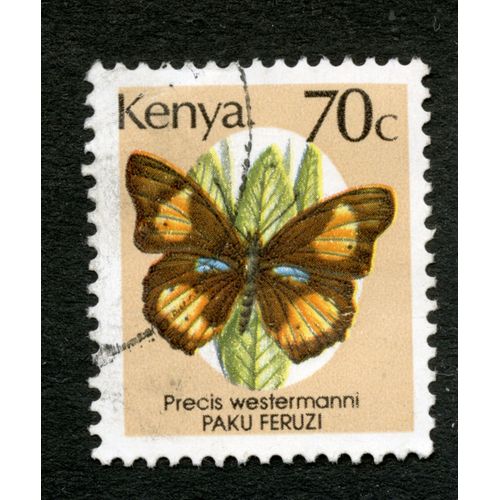 Timbre Oblitéré Kenya , Precis Westermanni, Paku Feruzi, 70c