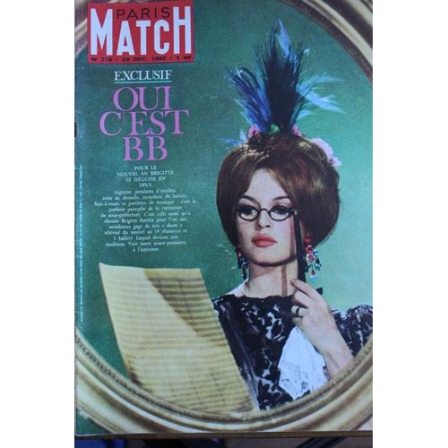 Paris Match  N° 716 : Brigitte Bardot, Oui C'est Bb