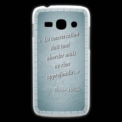 Coque Samsung Galaxy Ace3 La Conversation Turquoise Citation Oscar Wilde
