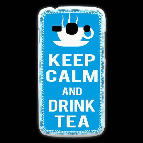 Coque Samsung Galaxy Ace3 Keep Calm Drink Tea Cyan