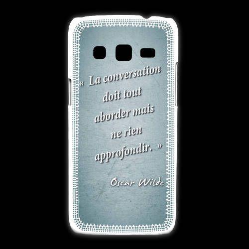 Coque Samsung Galaxy Express2 La Conversation Turquoise Citation Oscar Wilde