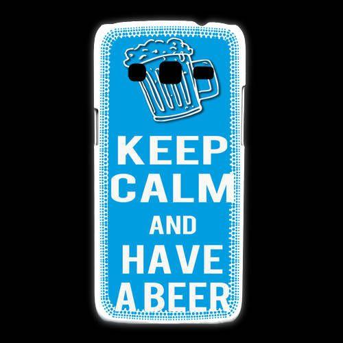 Coque Samsung Galaxy Express2 Keep Calm Have A Beer Cyan