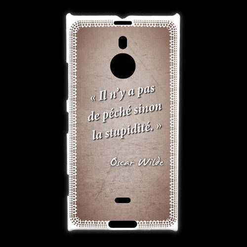 Coque Nokia Lumia 1520 Pêché Stupidité Rouge Citation Oscar Wilde
