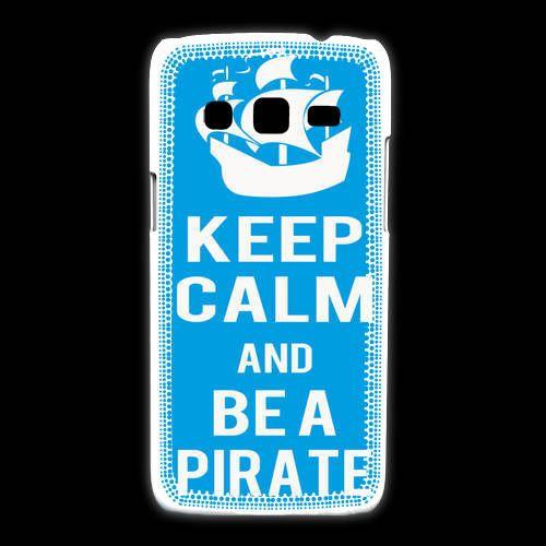 Coque Samsung Galaxy Express2 Keep Calm Be A Pirate Cyan