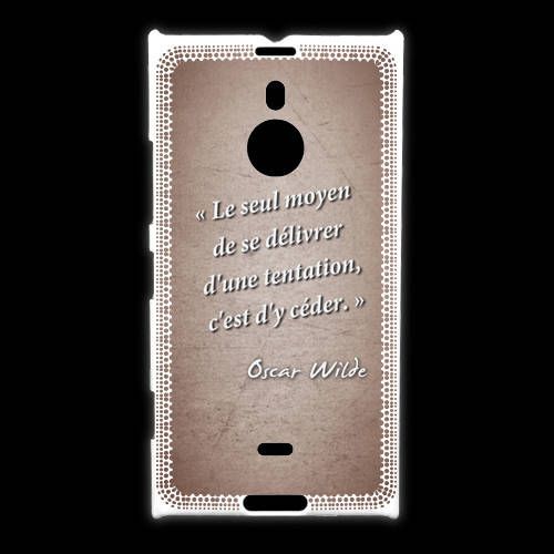 Coque Nokia Lumia 1520 Tentation Rouge Citation Oscar Wilde