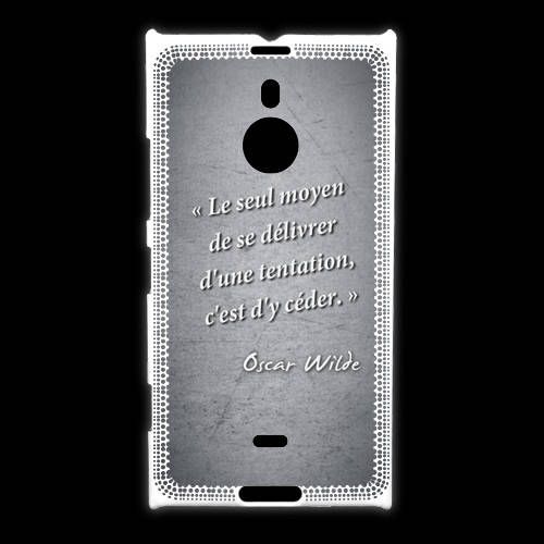 Coque Nokia Lumia 1520 Tentation Noir Citation Oscar Wilde