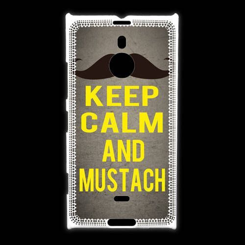 Coque Nokia Lumia 1520 Keep Calm And Mustach Gris