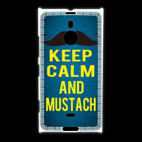 Coque Nokia Lumia 1520 Keep Calm And Mustach Bleu