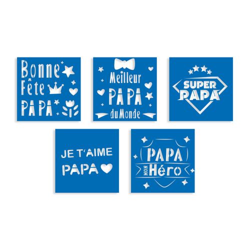 Pochoirs Fête Des Pères 15 Cm 5 Pièces