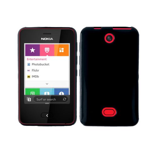Coque Housse Minigel Noire Glossy Nokia Asha 501