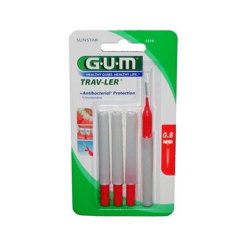 Gum Trav-Ler - Brossettes Interdentaires - 0,8 Mm - Réf. 1314 - 4 Unités 