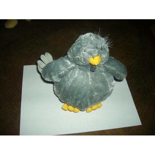 peluche pigeon gris, 20 cm - peluche
