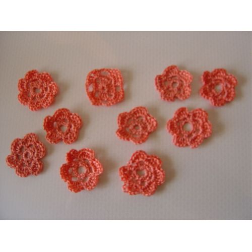 10 Fleurs En Coton Orange