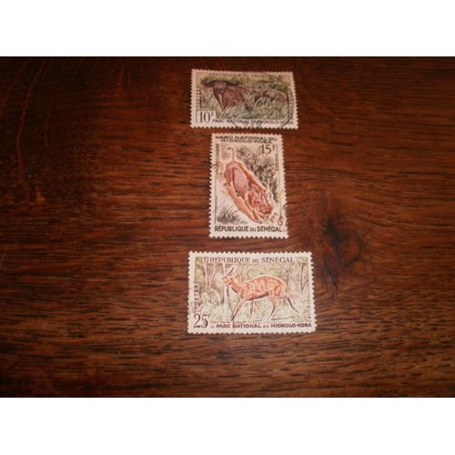 3 Timbres Du Sénégal N°199, 200 Et 2002 Y&t. (1960). Animaux Sauvages.