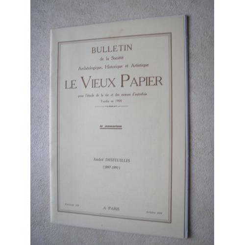 Bulletin "Le Vieux Papier"  N°322- Vente Estampes  Alsace 19°,Cartes À Jouer ,...