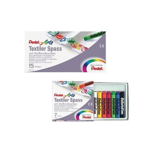 Pentel Pastel pour tissus PTS, ¿tui en carton de 15