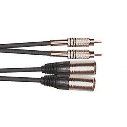 Câble 2 XLR mâle - 2 RCA mâle - Yellow câble K09 3 mètres