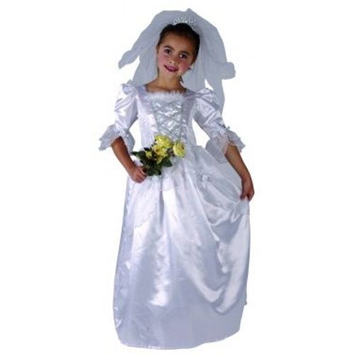 Déguisement Mariée Fille Avec Voile, Taille 4 À 6 Ans