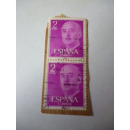 Timbre "Espagne :Lot De Deux Timbres Général Franco".