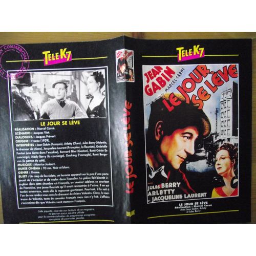 Tele K7 Jaquette Du Film Le Jour Se Lève.Réalisation:Marcel Carné Avec Jean Gabin,Arletty Et Jules Berry