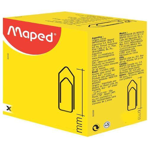 Maped - Trombones, 32 Mm, Contenu: 100 Pièces En Métal, En Boîte Carton Pliab...