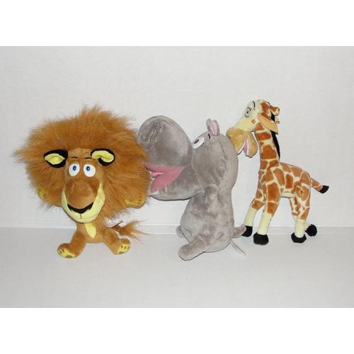 Madagascar Lot De 3 Peluches Big Headz Et Gipsy