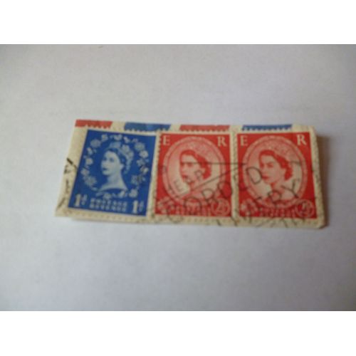 Timbres" Royaume Uni :Lot De 3 Timbres :1 1d Et Deux 2 Et Demi D ."