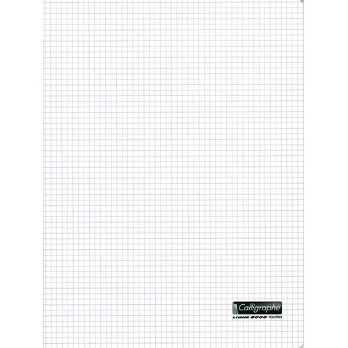 Clairefontaine Cahier Couverture Polypro 90g 24 X 32 Cm 96 P Petits Carreaux 5x5 Translucide