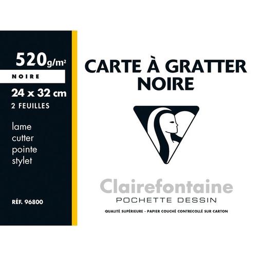 Clairefontaine  Poch. 2f Carte À Gratter Noir 24x32cm 520g