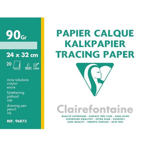 Clairefontaine  Poch.Calque Sup. 24x32 20f 90/95g