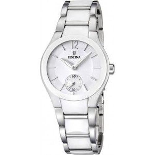 Montre Femme Festina Ceramic F16588/1 Bracelet En Céramique Blanche Et Acier