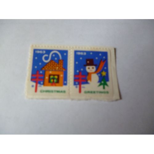 Timbres "Royaume Uni :Lot De Deux Timbres 1963 :Christmas Greetings".
