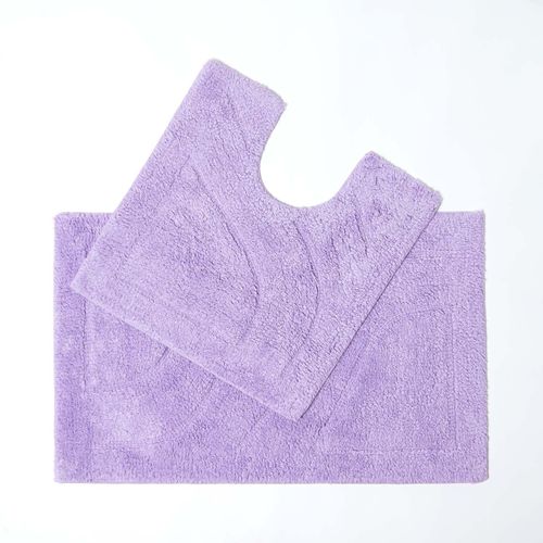 Tapis de bain pur Coton haut de gamme 2 pièces Lilas