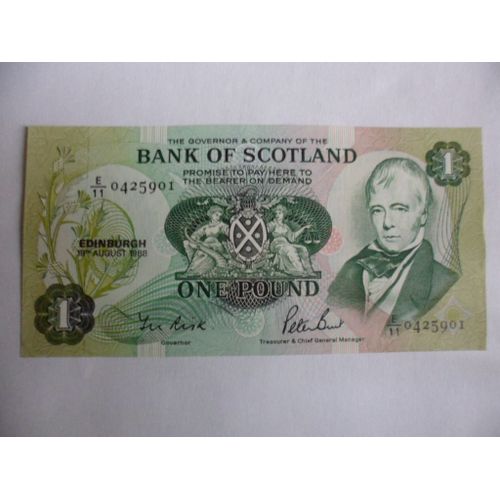 Ecosse 1 Pound 1988 Neuf/Unc !!